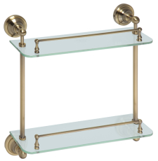 Полка стеклянная Bemeta Retro 3 144102127, бронза, двойная