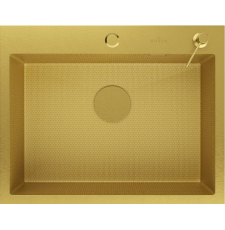 Мойка для кухни Roxen Snake PVD 60x48, врезная, с коландером, дозатором, текстурное золото