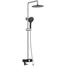 Душевая стойка Vivi Felice 9060 Nero Lucido со смесителем, черный матовый\хром глянцевый