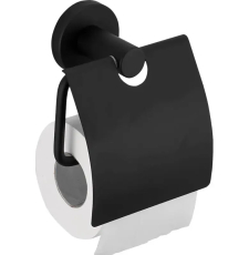 Держатель для туалетной бумаги Frap F30203 с крышкой, черный