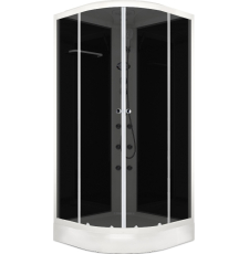 Душевая кабина Domani-Spa Delight 110 slim 100x100 тонир. DS01D110LBT10, гидромассаж, блок управл.