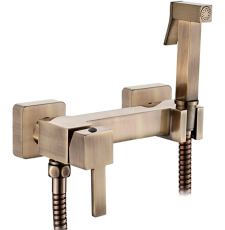 Смеситель с гигиеническим душем Ledeme H98 L5398C-7 настенный, античная бронза