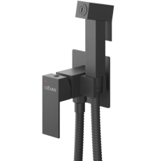 Смеситель с гигиеническим душем Cezares Slider DIF, встраиваемый, черный матовый