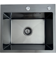 Мойка для кухни Blantek LS-5044HN Honeycomb Nano black 50x44, врезная, ворон. сталь