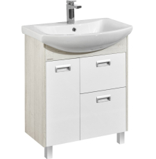 Тумба с умывальником Акватон Бекка 70, Белый/Дуб Сомерсет