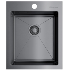 Мойка для кухни Omoikiri Akisame 41-GM 41x51 4973094, врезная, вороненая сталь