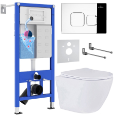 Унитаз с инсталляцией Roxen Antares подвесной с крышкой, с кнопкой кв., хром