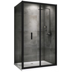 Душевая кабина Abber Sonnenstrand 100x90, прозр./черн. складная