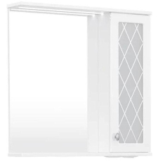 Зеркало-шкаф Volna Milena 70x70 с подсветкой, 1 дв., правое, белый глянец, zsMLN70.R-01