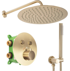 Встроенная душевая система Rea Lungo Miler Brush Gold P6716 с термостатом, матовое золото