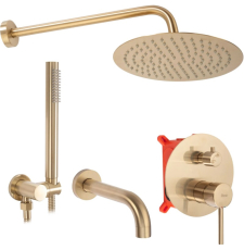 Встроенная душевая система Rea Lungo Gold Matt P6609 со смесителем, золотой матовый