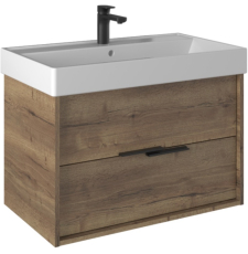 Тумба с умывальником Briz Тесо Т18-80 Вилис подвесная, 2 ящ., дуб веллингтон табак