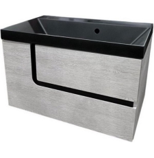 Тумба для умывальника Garda Lazio 80н_800 Астория подвесная, 1 ящ., 29.80н.800.PVC, дуб сер./чер