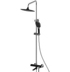 Душевая стойка Haiba HB24805-7 со смесителем, черный\хром Душевая стойка Haiba HB24805-7 со смесителем, черный\хром