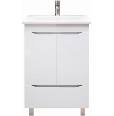 Тумба для умывальника Vigo Grani 600-2-1 60 Элина напольная, 2 дв., 1 ящ., белый