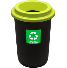 Мусорное ведро Plafor Eco Bin 650-02 для раздельного сбора, 50 л, зеленый\бумага
