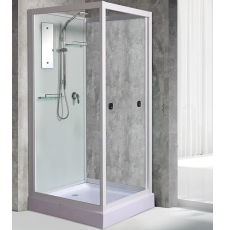 Душевая кабина River Moero 90x90 без крыши, низк., прозр.\бел.