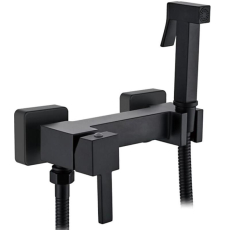 Смеситель с гигиеническим душем Ledeme H98 L5398B-7 настенный, черный