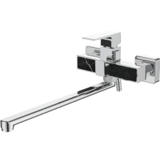 Смеситель для ванны Ledeme H73 L2273 с лейкой, настенный, хром/черный