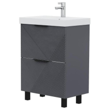 Тумба для умывальника Volna Geometry 60.2Y (9696) напольная, 2 ящ., графит, tnGEOMETRY60.2Y-07