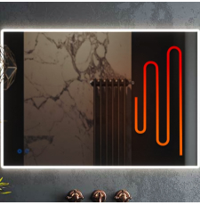 Зеркало Roxen Gotem Long 100x70 с подсветкой, сенсор, диммер, подогрев