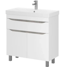 Тумба для умывальника Volna Lake 80.2D.1Y напольная, 2 дв., 1 ящ., белый глянец, tnLAKE80.2D.1Y-01