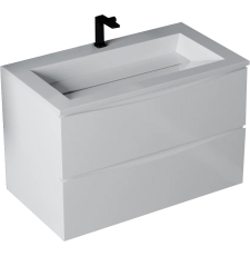 Тумба для умывальника Vela Бриз 80П Galaxy 2в.я., белый глянец