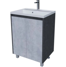 Тумба для умывальника Axus Джой 60 Слим напольная, 2 дв., цемент, GS-00011425