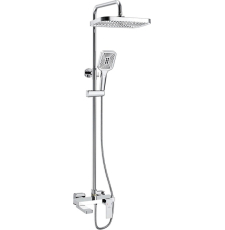 Душевая стойка Rose R1836, со смесителем, изливом, хром