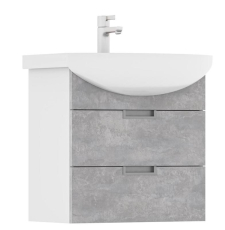 Тумба для умывальника Volna Vario Z 60.2Y Балтика подвесная, 2 ящ., бетон белый, tpVARIO.Z60.2Y-09