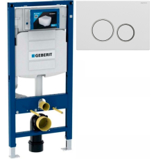 Инсталляция для унитаза Geberit Sigma UP320 111.305.MH.1 с кнопкой Burke Type 05, белый матовый\хром глянец