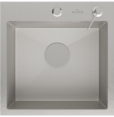 Мойка для кухни Roxen Snake 45x45, врезная, с рол-матом, дозатором, текстурный сатин