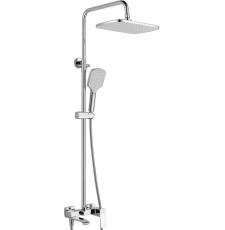 Душевая стойка с тропическим душем Shevanik S4136 со смесителем, хром