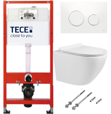 Унитаз с инсталляцией Tece Tecebase kit 94_S801 подвесной, с крышкой, с кнопкой Тeceloop, белый Унитаз с инсталляцией Tece Tecebase kit 94_S801 подвесной, с крышкой, с кнопкой Тeceloop, белый