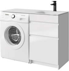 Тумба под стиральную машину Aqwella Duet 115 для умывальника, напольная, 2 ящ., правая, белый