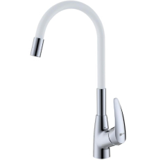 Смеситель для кухни Lemark Linara LM0415C-White с гибким изливом, белый