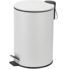 Мусорное ведро Caspian 90035 с педалью, 5 л, белый матовый