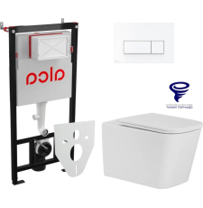 Унитаз с инсталляцией Prato Импресс подвесной с крышкой, с кнопкой белый