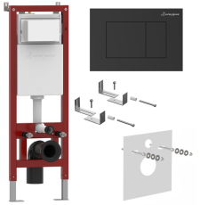 Инсталляция для унитаза Asten Readle Zentralmodul AR0501-0601B с кнопкой, черный