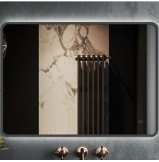 Зеркало Roxen Simon 90x70 с подсветкой, сенсор, диммер, подогрев, оружейная сталь