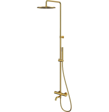 Душевая стойка Whitecross Y Y1234GLB с термостатом, брашированное золото