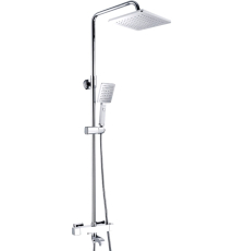 Душевая стойка Rose R3536, с термостатом, изливом, хром