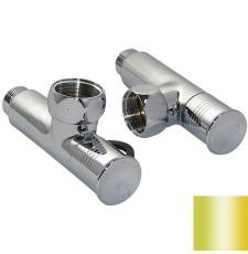 Угловой вентиль колпачковый 1"х1/2" г/ш Ростела (пара), золото Ral Gold