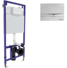 Инсталляция для унитаза Berges Novum 525 040253 с кнопкой F3, хром глянец