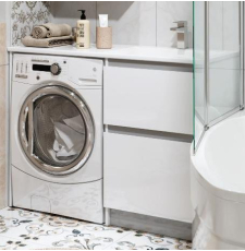 Тумба под стиральную машину Alavann Soft Silver 120 с умывальником