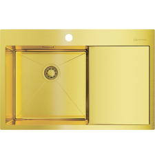 Мойка для кухни Omoikiri Akisame 78-LG-L 78x51 4973085, врезная, левая, светлое золото Мойка для кухни Omoikiri Akisame 78-LG-L 78x51 4973085, врезная, левая, светлое золото