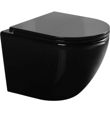 Унитаз Gid Tr2122BL подвесной, с крышкой микролифт, черный глянец