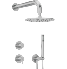 Встроенная душевая система Deante Silia Steel NQS F9YK со смесителем, браш. сталь