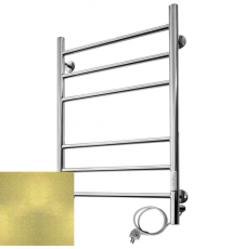 Полотенцесушитель Ростела Свирель V 50x80/6 электрический, диммер, правый, золото шлифов. мат. 1498