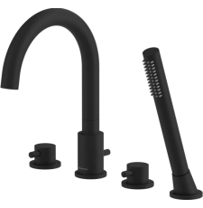 Смеситель на борт ванны Whitecross Y Y1232BL, врезной, на 4 отверстия, с лейкой, матов. черный